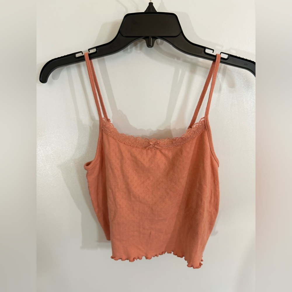 American Eagle cropped pointelle lace tank